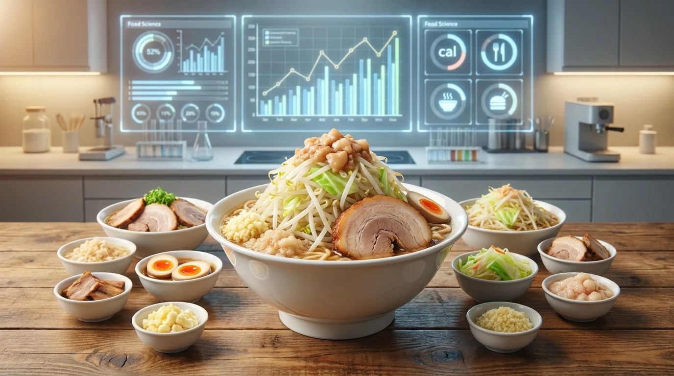 二郎系ラーメンのカロリー早見表【サイズ・トッピング別】