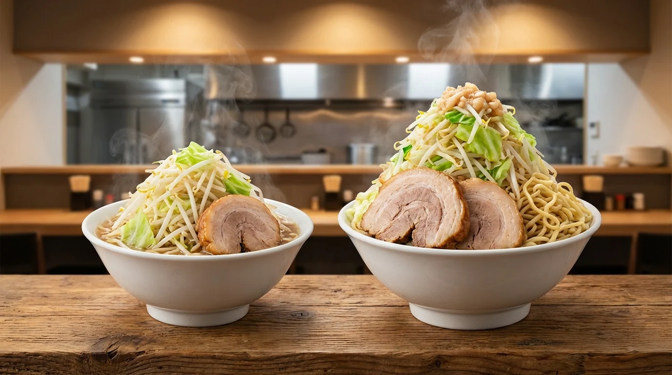 二郎系ラーメン「小」と「大」の違いを比較｜どっちを頼むべき？
