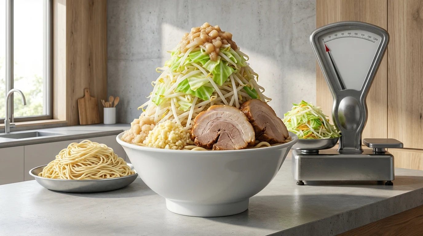 二郎系ラーメン「大」の量を徹底解説｜麺・野菜・総重量の内訳
