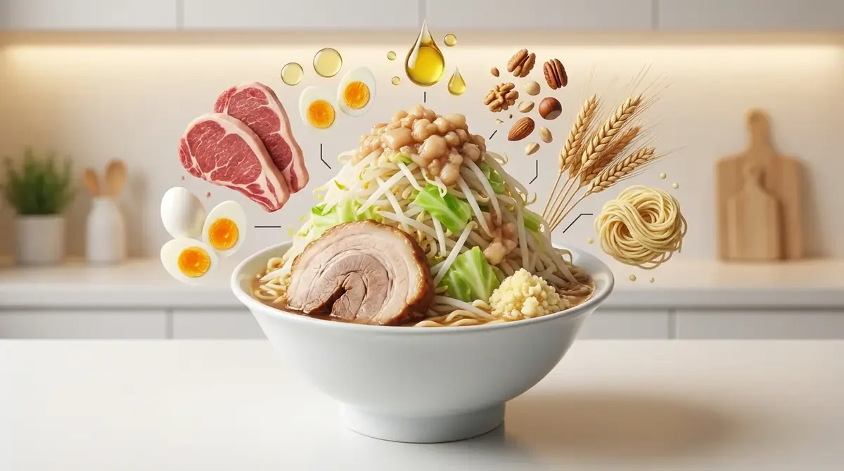 二郎系ラーメンのPFCバランス（タンパク質・脂質・炭水化物）