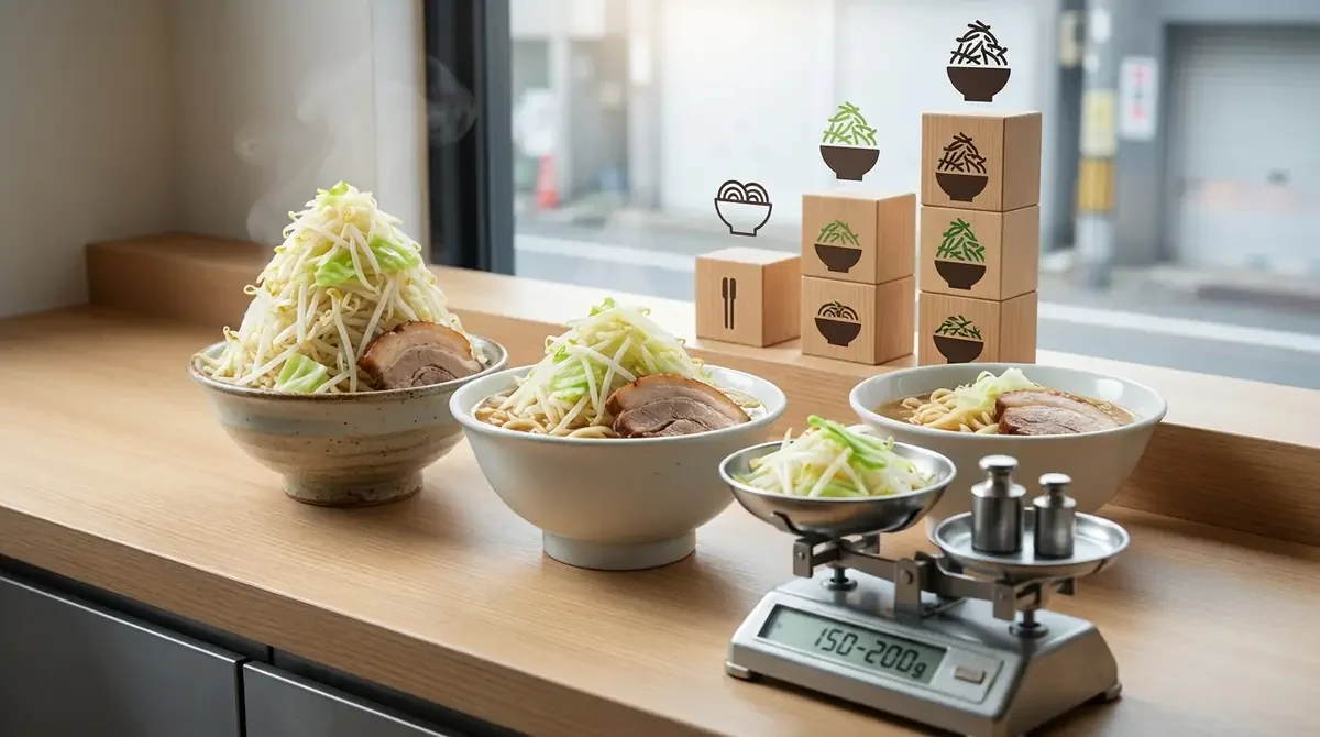 【結論】二郎系の野菜量はノーマルで約150〜200g｜コール別早見表