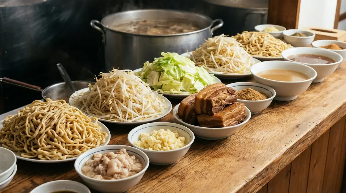 二郎系麺の作り方|材料と分量(5人前)