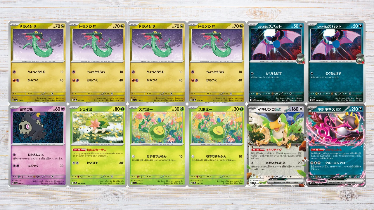 デッキに入れるたねポケモンの枚数を検討するイメージ
