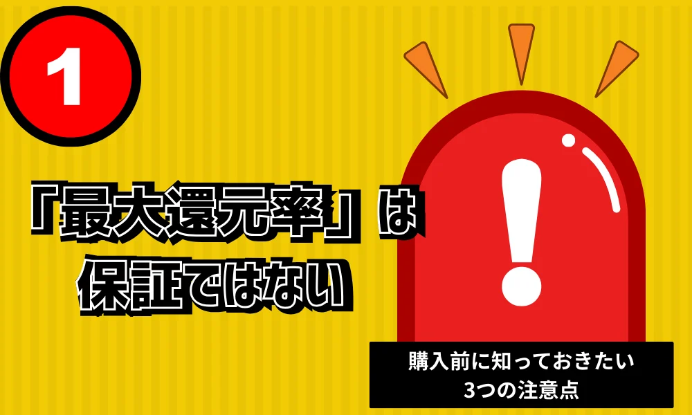 注意点1 「最大還元率」は保証ではない